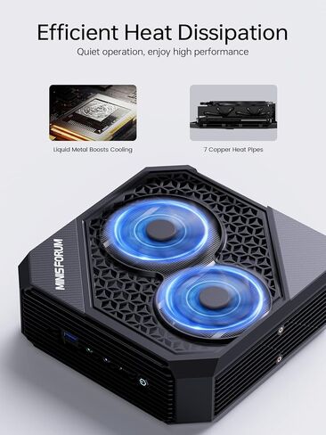 MINISFORUM Mini PC Neptune HX99G AMD Ryzen 9 6900HX Barebone AMD Radeon RX 6650M Mini Gaming PC Wi-Fi 6E/BT5.2، 2xHDMI / 2X USB4 Port، 2X Slot PCIe/SATA SSD، 5X USB3.2 Port (بدون ذاكرة الوصول العشوائي، لا SSD ) in Kuwait