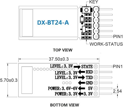 زوج من وحدة بلوتوث DX-BT24-A BLE 5.1 ​​لجهاز إرسال واستقبال Arduino Master and Slave اللاسلكي بتقنية البلوتوث RF الاتصالات التسلسلية عبر البلوتوث المتوافقة مع Android/iOS in Kuwait