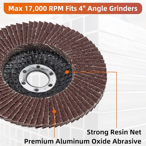 20 قطعة من عجلة طحن الصنفرة، قرص قلاب مقاس 4 بوصة، قرص صنفرة قلاب، عجلة طحن 60 حبيبة لصنفرة الخشب والمعادن in Kuwait