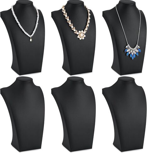 6 Pcs Black Leather Necklace Busts Display Jewelry Displays Bust Necklace Display Stand Bust for Jewelry Display Jewelry Displays Necklace Display Stands for Selling Trade Shows Props in Saudi Arabia