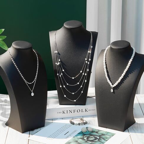 6 Pcs Black Leather Necklace Busts Display Jewelry Displays Bust Necklace Display Stand Bust for Jewelry Display Jewelry Displays Necklace Display Stands for Selling Trade Shows Props in Saudi Arabia