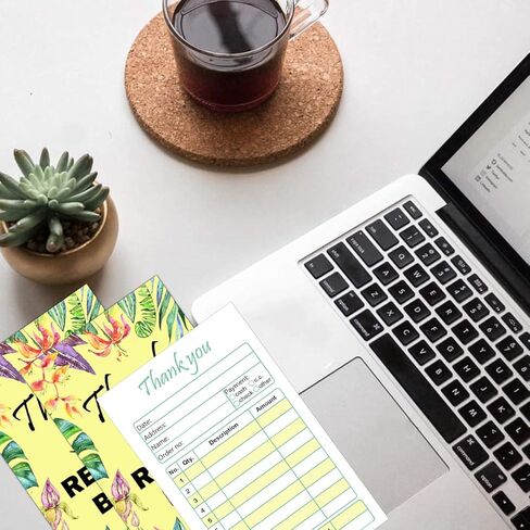 كتاب إيصال الشكر للأعمال التجارية الصغيرة مقاس 3.5 × 5.5 بوصة، نماذج طلب كتاب الإيصالات، لوحة 2 جزء بدون كربون، 50 مجموعة من نماذج إيصالات المبيعات، فاتورة كتاب فاتورة الطلب لمستلزمات الأعمال المكتبية in Kuwait