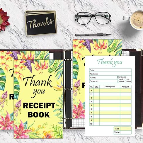 كتاب إيصال الشكر للأعمال التجارية الصغيرة مقاس 3.5 × 5.5 بوصة، نماذج طلب كتاب الإيصالات، لوحة 2 جزء بدون كربون، 50 مجموعة من نماذج إيصالات المبيعات، فاتورة كتاب فاتورة الطلب لمستلزمات الأعمال المكتبية in Kuwait