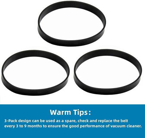 Replacement Belt for Eureka Vacuum, Part E0205 Belts for Eureka Power Speed Vacuum NEU182B, NEU182A, NEU188A, NEU181, NEU180, NEU180B, NEU182, NEU186, NEU188, Pack of 3 in Kuwait