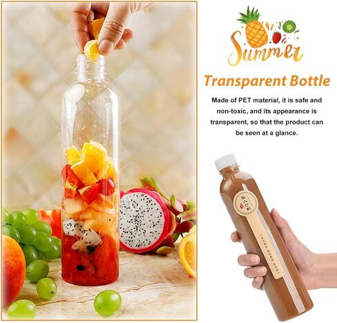 40 قطعة من الزجاجات البلاستيكية سعة 8 أونصة مع أغطية من هولتاب، 40 قطعة من زجاجات العصير السائبة المقاومة للحرارة العالية من البولي بروبيلين مع أغطية بيضاء واضحة للعصائر ومشروبات البروتين وحاويات المشروبات الأخرى in Kuwait