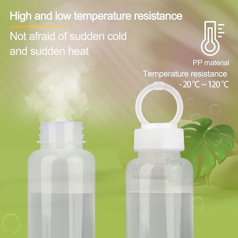 40 قطعة من الزجاجات البلاستيكية سعة 8 أونصة مع أغطية من هولتاب، 40 قطعة من زجاجات العصير السائبة المقاومة للحرارة العالية من البولي بروبيلين مع أغطية بيضاء واضحة للعصائر ومشروبات البروتين وحاويات المشروبات الأخرى in Kuwait