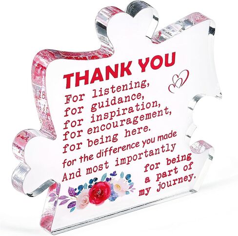 YATOJUZI Thank You Gifts,Gifts for Women Men,4.7 x 5.0" Big Acrylic Puzzle Piece,Appreciation Gifts for Teacher,Gifts for Friends Bestie in Saudi Arabia