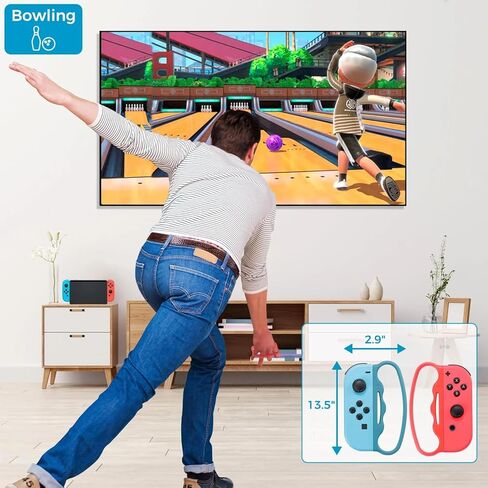 18-IN-1 Sports Accessories Bundle, Compatible with Nintendo Switch Joy-Con Controller, Made for Golf, Soccer, Volleyball, Bowling, Tennis, Badminton, Swordplay, Play with Friends and Family Together in Kuwait