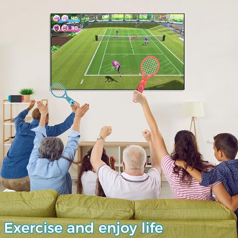 18-IN-1 Sports Accessories Bundle, Compatible with Nintendo Switch Joy-Con Controller, Made for Golf, Soccer, Volleyball, Bowling, Tennis, Badminton, Swordplay, Play with Friends and Family Together in Kuwait