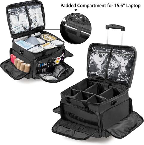 Trunab Rolling Medical Equipment Storage Bag,First Aid Kits Bag for Nurses and Doctors,EMT, EMS in Saudi Arabia