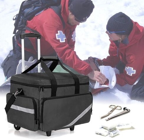 Trunab Rolling Medical Equipment Storage Bag,First Aid Kits Bag for Nurses and Doctors,EMT, EMS in Saudi Arabia
