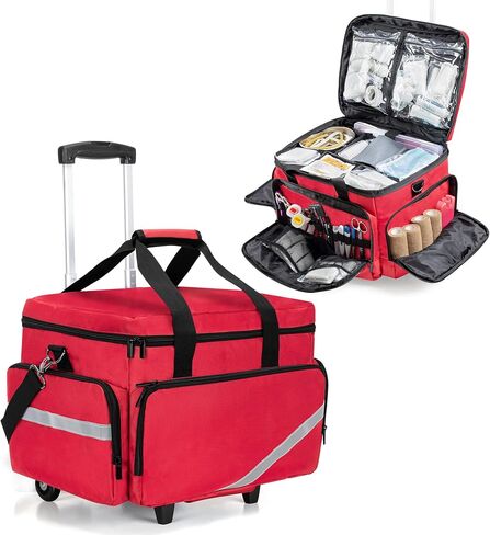 Trunab Rolling Medical Equipment Storage Bag,First Aid Kits Bag for Nurses and Doctors,EMT, EMS in Saudi Arabia