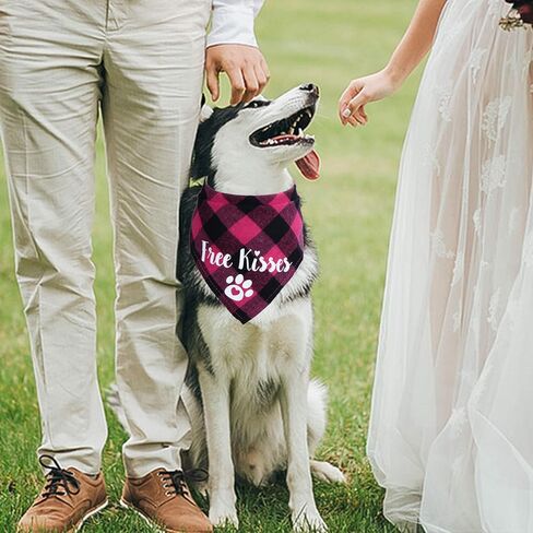STMK 2 حزمة عيد الحب منقوشة الكلب باندانا، القبلات الحرة منقوشة الكلب جرو باندانا وشاح مثلث للكلب جرو عيد الحب الزفاف عطلة الطرف الامدادات in Kuwait