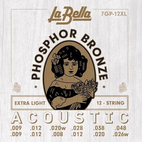 La Bella 7GPS Phosphor Bronze - Light Acoustic Guitar String Pack of 3 in Saudi Arabia