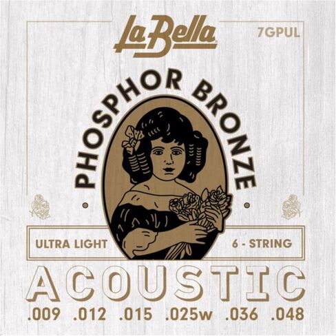 La Bella 7GPS Phosphor Bronze - Light Acoustic Guitar String Pack of 3 in Saudi Arabia