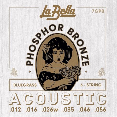La Bella 7GPS Phosphor Bronze - Light Acoustic Guitar String Pack of 3 in Saudi Arabia