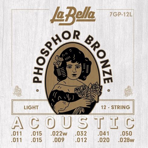 La Bella 7GPS Phosphor Bronze - Light Acoustic Guitar String Pack of 3 in Saudi Arabia