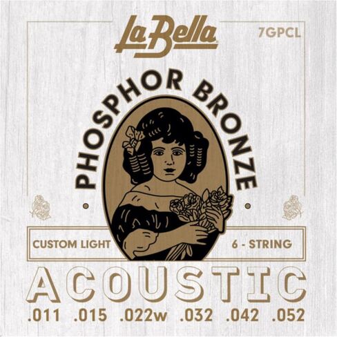 La Bella 7GPS Phosphor Bronze - Light Acoustic Guitar String Pack of 3 in Saudi Arabia