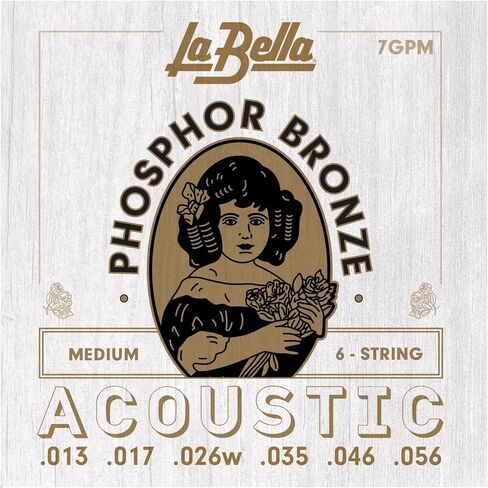 La Bella 7GPS Phosphor Bronze - Light Acoustic Guitar String Pack of 3 in Saudi Arabia