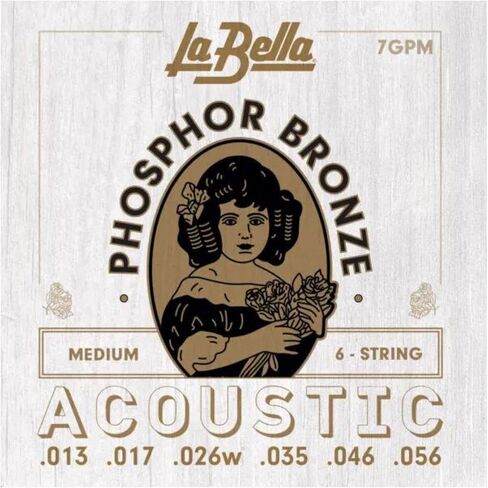 La Bella 7GPS Phosphor Bronze - Light Acoustic Guitar String Pack of 3 in Saudi Arabia