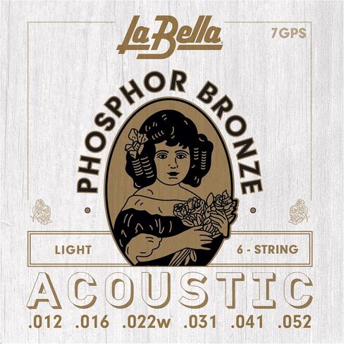 La Bella 7GPS Phosphor Bronze - Light Acoustic Guitar String Pack of 3 in Saudi Arabia