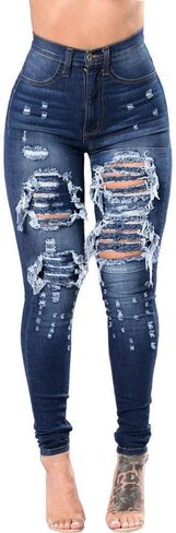 Women's High Waist Stretchy Jeans (US, Alpha, X-Large, XX-Large, Navy Blue) in Saudi Arabia