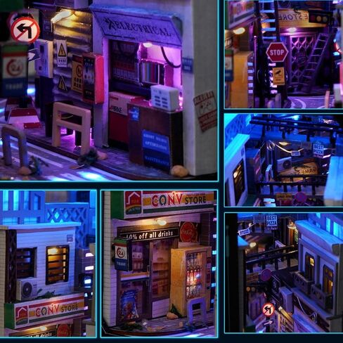 DIY Book Nook Kit 3D كتاب خشبي حامل لغز DIY Miniature House Kit كتاب Nook نموذج بناء عدة مع أضواء DIY بيت الدمية مجموعات للبالغين (بالقرب من المستقبل BookNook) in Saudi Arabia