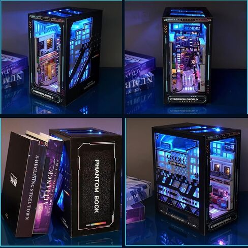 DIY Book Nook Kit 3D كتاب خشبي حامل لغز DIY Miniature House Kit كتاب Nook نموذج بناء عدة مع أضواء DIY بيت الدمية مجموعات للبالغين (بالقرب من المستقبل BookNook) in Saudi Arabia