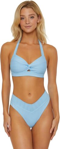BECCA Women's Standard Prima Twist Halter Bikini Top, Adjustable, Tie Back, Swimwear Separates in Saudi Arabia