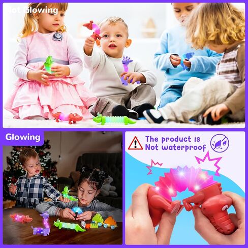 4 Pcs LED Fidgets Sensory Tubes for Toddlers ,Cute Animal Sensory Fidget Toys for Girls and Boys,Stress Relief,ADHD Toys,Sensory Toys Gift for Kids (Animal) in Saudi Arabia