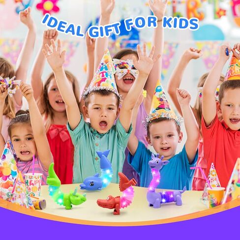 4 Pcs LED Fidgets Sensory Tubes for Toddlers ,Cute Animal Sensory Fidget Toys for Girls and Boys,Stress Relief,ADHD Toys,Sensory Toys Gift for Kids (Animal) in Saudi Arabia