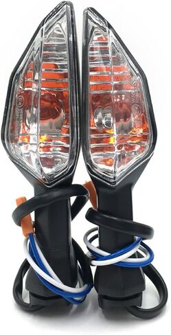 ضوء مؤشر إشارات الانعطاف للدراجات النارية متوافق مع مصباح KAWASAKI NINJA 300 400 650 Z900 Z250SL ZRX1200 ER-6N ZX-6R Z 1000SX الأمامي/الخلفي (غلاف أبيض) in Kuwait
