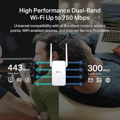 موسع واي فاي TP-Link AC750 (RE215)، يغطي ما يصل إلى 1500 قدم مربع و20 جهازًا، مكرر لاسلكي مزدوج النطاق للمنزل، معزز إشارة الإنترنت مع منفذ إيثرنت (متجدد) in Kuwait