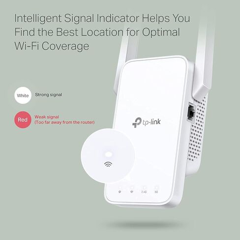موسع واي فاي TP-Link AC750 (RE215)، يغطي ما يصل إلى 1500 قدم مربع و20 جهازًا، مكرر لاسلكي مزدوج النطاق للمنزل، معزز إشارة الإنترنت مع منفذ إيثرنت (متجدد) in Kuwait