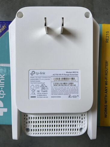 موسع واي فاي TP-Link AC750 (RE215)، يغطي ما يصل إلى 1500 قدم مربع و20 جهازًا، مكرر لاسلكي مزدوج النطاق للمنزل، معزز إشارة الإنترنت مع منفذ إيثرنت (متجدد) in Kuwait