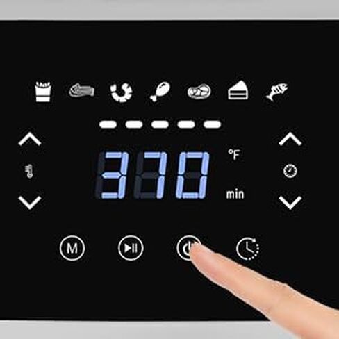 مقلاة هوائية LKJ، مقلاة هوائية سعة 5.3 كيو تي مع نافذة عرض، 7 فرن مقلاة هوائية كبير مُعد مسبقًا مع شاشة لمس رقمية ذكية، سلة غير لاصقة وآمنة للغسل في غسالة الأطباق، ملقط مطبخ، رف مع أسياخ in Kuwait