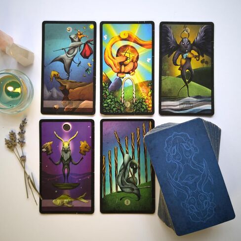 Lepus Tarot، التارو الحديث، بطاقات أوراكل، الأرنب، الأرنب، المنحرف، بطاقات التارو مع كتاب دليل (الإصدار الأساسي) in Kuwait