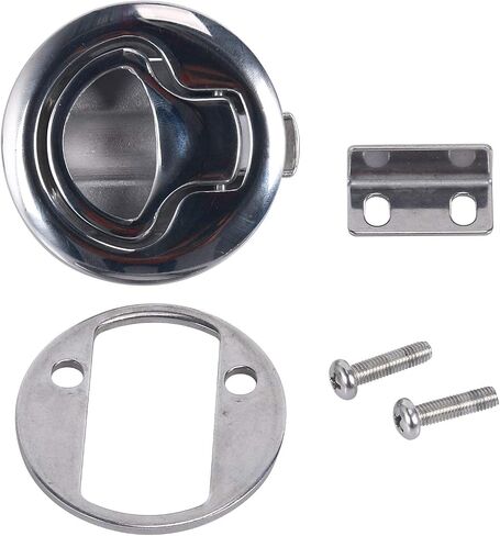 Amarine Made 2 بوصة مزلاج سحب دافق من الفولاذ المقاوم للصدأ مستدير من أجل RV Boat Marine Deck Hatch 1/4 بوصة خزانة باب سحب قفل حزمة من 2 in Saudi Arabia