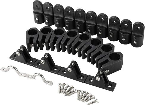 YaeMarine قارب علوي تركيبات الأجهزة كومبو 7/8 بوصة أسود نايلون بيميني قبعات الفك الشرائح سطح السفينة مفصلات وسادة العين مع 12 قطعة مسامير in Kuwait