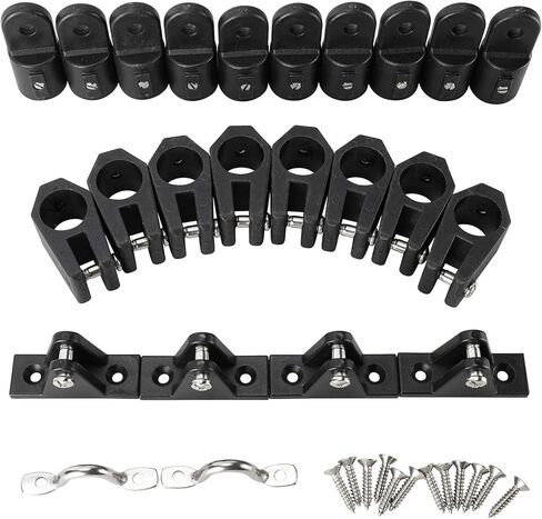 YaeMarine قارب علوي تركيبات الأجهزة كومبو 7/8 بوصة أسود نايلون بيميني قبعات الفك الشرائح سطح السفينة مفصلات وسادة العين مع 12 قطعة مسامير in Kuwait