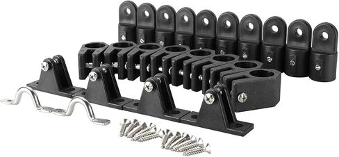 YaeMarine قارب علوي تركيبات الأجهزة كومبو 7/8 بوصة أسود نايلون بيميني قبعات الفك الشرائح سطح السفينة مفصلات وسادة العين مع 12 قطعة مسامير in Kuwait