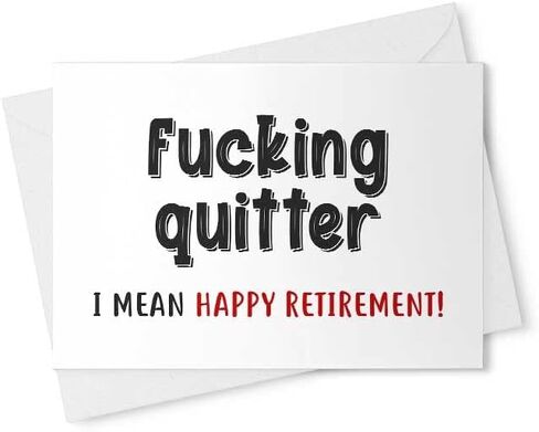 Funny Retirement Card - Coworker Colleague Retirement Card, Funny Gift, For Him Her Happy Party Gifts Quitter Retired Coworker Sayings Saying Leaving Men Women Teacher [00122] in Saudi Arabia