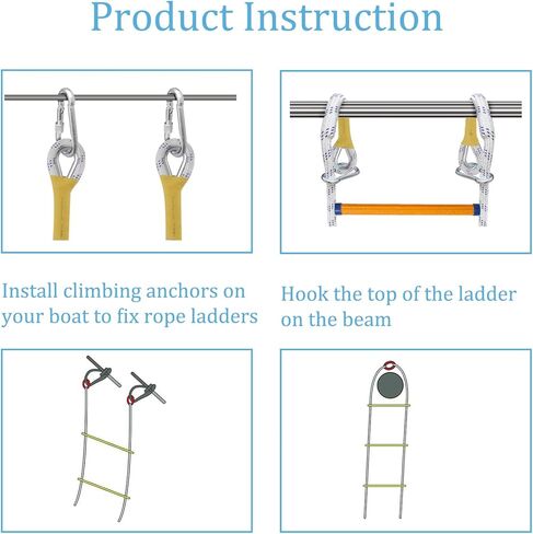 Portable Boat Rope Ladder for Inflatable Boat, Kayak, Motorboat, Canoeing (4 Step) in Kuwait