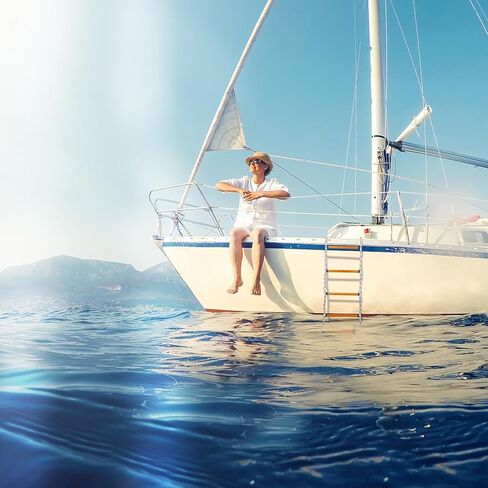 4 Step Boat Rope Ladder, Portable Marine Rope Ladder for Inflatable Boat, Kayak, Motorboat, Canoeing in Kuwait