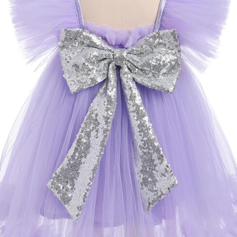 Tutu Dresses for Toddler Girls Rainbow Ruffle Layered Tulle Princess Dress with Sparkly Headband in Kuwait