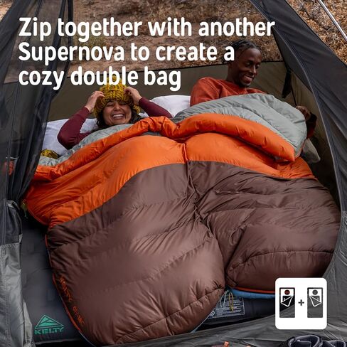 كيس نوم Kelty Supernova 0 درجة للأسفل، صغير الحجم + خفيف الوزن، شكل واسع لجميع أنواع الجسم وأوضاع النوم، أقمشة معاد تدويرها، 2024 in Kuwait