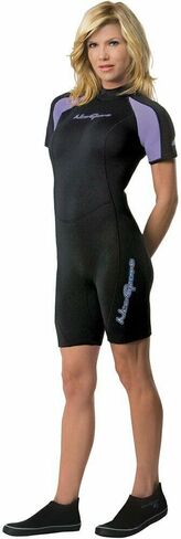 بدلة سباحة قصيرة 3 مم للرجال والنساء من NeoSport - الغوص والغطس والرياضات المائية - مريحة ومرنة وملاءمة تشريحية - جيب داخلي للمفتاح وياقة قابلة للتعديل in Saudi Arabia