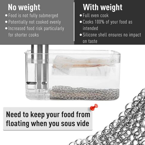أوزان Sous Vide، أوزان غاطسة من الفولاذ المقاوم للصدأ، شبكة Sous Vide للطعام، تحافظ على الطعام مغمورًا، طهي الطعام بالتساوي، ملحق الطبخ Sous Vide مثالي للطهي الآمن in Saudi Arabia