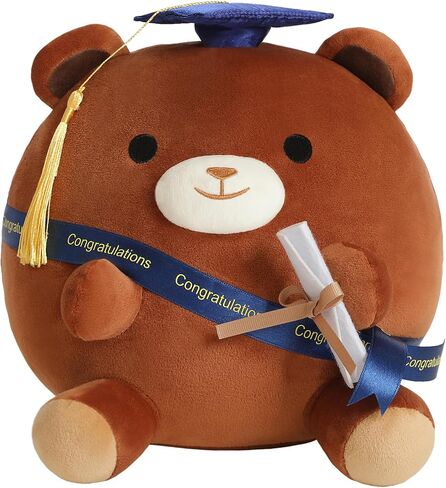 Bear Plush Kawaii Christmas Bear Stuffed Animal Holding Candy Soft Bear Plushie Doll for Party Decora Marry Christmas Doll Gifts for Kids(Christmas Bear, 10 Inch) in Saudi Arabia