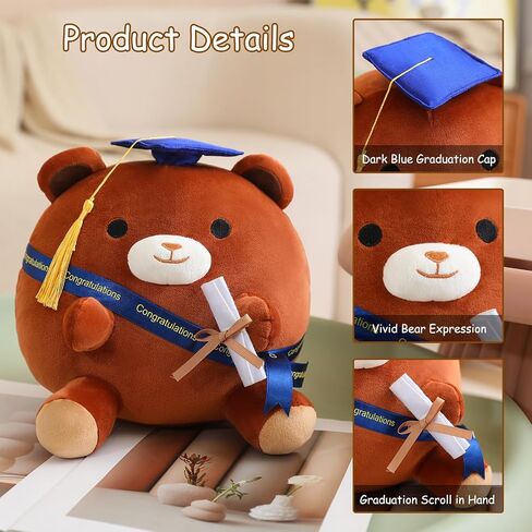 Bear Plush Kawaii Christmas Bear Stuffed Animal Holding Candy Soft Bear Plushie Doll for Party Decora Marry Christmas Doll Gifts for Kids(Christmas Bear, 10 Inch) in Saudi Arabia